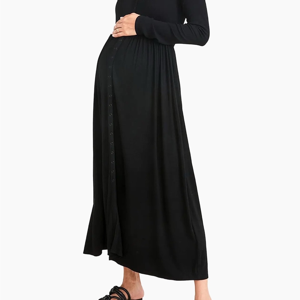 Hatch
The Softest Rib Maternity Nursing Friendly Dress Black Size 2